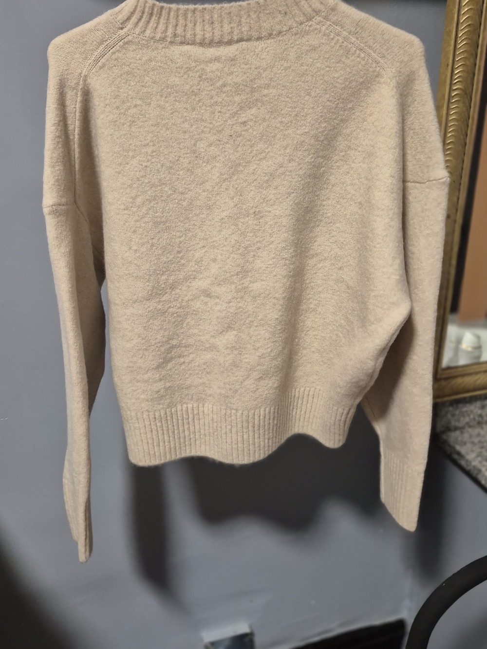 Zara Light Beige Crewneck Knit Sweater - Picture 2 of 6
